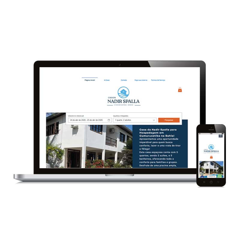 Site Responsivo para Casa de Temporada na plataforma Wix Hotéis com integração com Booking.com