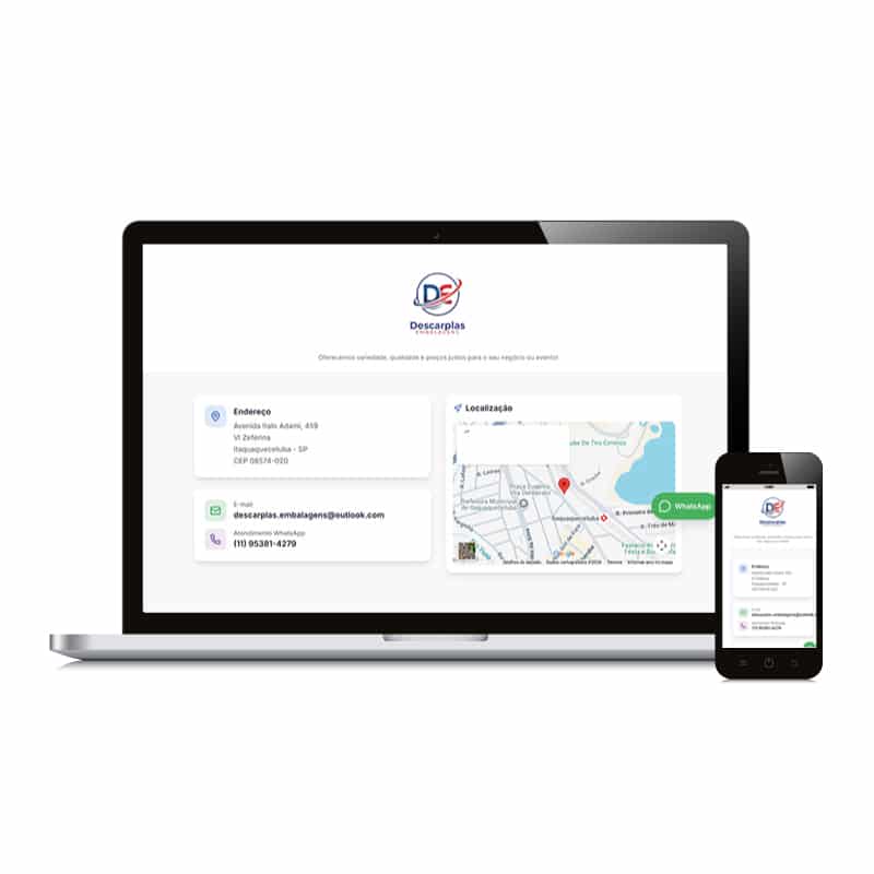 Página de Empresa Responsiva Simples - Descarplas Embalagens