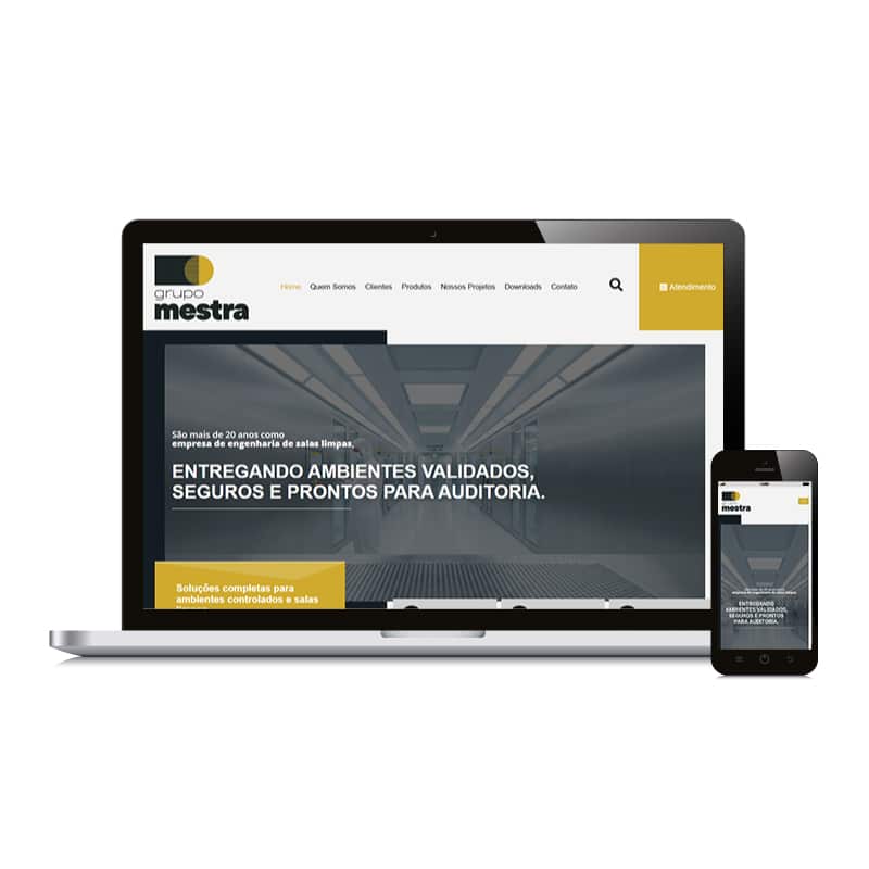 Site Responsivo para empresa de Salas Limpas - Grupo Mestra Brasil