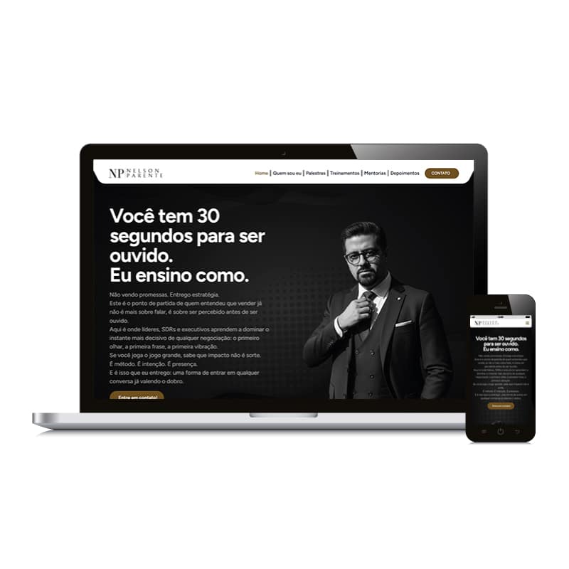 Site Responsivo para Palestrante e Coach em Vendas - Nelson Parente